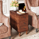 Axyaa Wood End Table with Drawers: Fully Assembled Nightstand & Slim Bedside Table