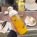 Axyaa Portable Transparent Plastic Bottle with Lid for Cold Drinks & Coffee