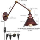 Axyaa Vintage Iron LED Wall Lamp with Pull Chain Switch