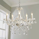 Axyaa Elegant K9 Crystal Glass Chandelier Pendant - 5 Light Modern Contemporary Fixture
