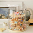Axyaa Doll Storage Display Rack: Dustproof 360° Rotation Showcase for Action Figures