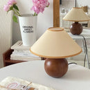 Axyaa Retro Walnut Wood Table Lamp: Korean Bedroom Decor & Bedside Atmosphere