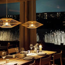 Axyaa Japanese Rattan Pendant Lamp for Restaurant Bedroom Dining Room