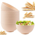 Axyaa Dark Green Wheat Straw Bowls Set - 10Pcs 5.9in Shatter Resistant Tableware Bowls
