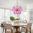 Axyaa Purple Glass Bubble LED Chandelier for Stylish Living Spaces