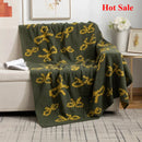 Axyaa Deer Plush Knitted Blanket | Multi-Purpose Sofa & Air Conditioner Blanket