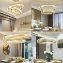 Axyaa Modern LED Crystal Round Chandelier for Dinning Living Room