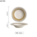 Axyaa White Gold Ceramic Plate Set - Molecular Cuisine Tableware
