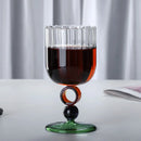Axyaa Nordic Ripple Wine Glasses 370ml Creative Vintage Goblet Amber Ball Ring 12oz