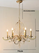 Axyaa Gold Metal Crystal Chandelier for Stylish Dining Room Lighting