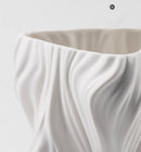 Axyaa White Ceramic Vase for Home Decor and Flower Arrangement