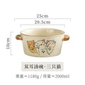 Axyaa Hand-Painted Japanese Soup Bowl: Large Capacity Ramen Noodle Dumpling Bowl