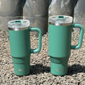 Axyaa Stainless Steel Tumbler Cup with Straw Handle, Insulated Coffee Mug, 40oz Thermos Bottle