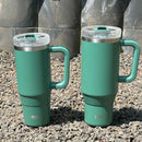 Axyaa Stainless Steel Thermal Coffee Mug with Handle and Straw - Large Capacity Insulated Cup