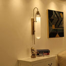 Axyaa Black/Gold Metal LED Wall Sconces with Art Glass - Modern Decor Lighting