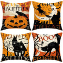 Axyaa Halloween Linen Pillowcase in Black Orange for Horror Atmosphere