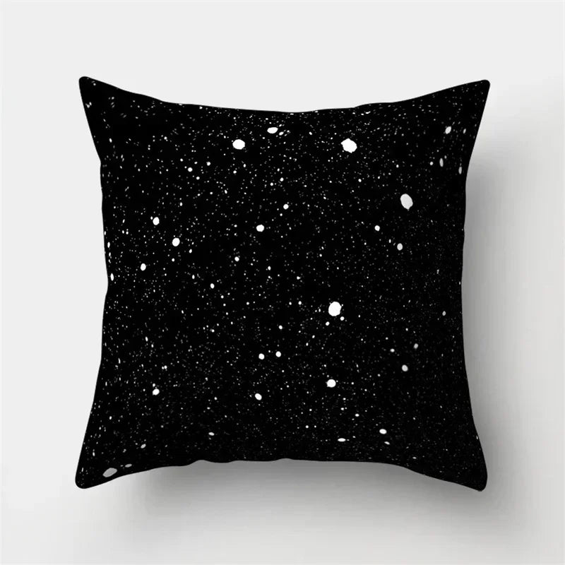 Axyaa Cartoon Star Astronaut Pillow Cover 45x45cm - Cute Moon Rocket Design.