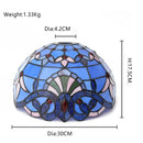 Blue Baroque 12" Stained Glass Lampshade for Floor Lamp & Pendant Light - Axyaa