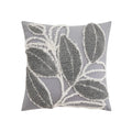 Axyaa Tufted Plush Leaves Pillowcase: Modern Plant Cartoon Pattern, 45x45cm