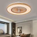 Axyaa Wood Grain Ceiling Fan Light for Kitchen Bedroom LED Integration