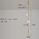 Axyaa Tri Color Glass Pendant Light with Gold and Black Fixture