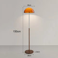 Axyaa Dark Brown Wood Grain Floor Lamp with Acrylic Lampshade