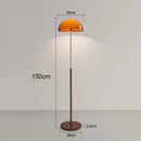 Axyaa Dark Brown Wood Grain Floor Lamp with Acrylic Lampshade