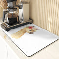 Axyaa Cheetah Print Absorbent Drying Mat & Coasters Set