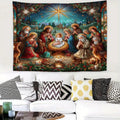 Nativity Scene Wall Hanging Cloth for Christmas Decor by Axyaa