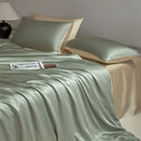 Axyaa Luxe Silk Bedding Set: Smooth Nude Sleeping Essentials