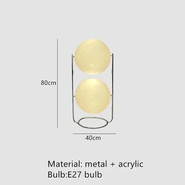 Axyaa Chrome Metal White Acrylic Ball Floor Lamp