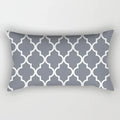 Axyaa Geometric Grey White Square Pillowcase for Home Decor and Living Room