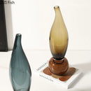 Axyaa Wheat Ear Glass Vase for Desk Decor and Flower Arrangement