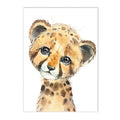 Axyaa Jungle Animal Name Canvas Print: Lion Zebra Wall Art Baby Kids Room Decor