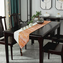 Axyaa Chinese Style Luxury Jacquard Table Runner with Tassel for Home Decor