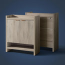 Axyaa Fluted Shoe Cabinet: 41'' Tall 2-Door Storage Organizer with 5-Tier Shelves