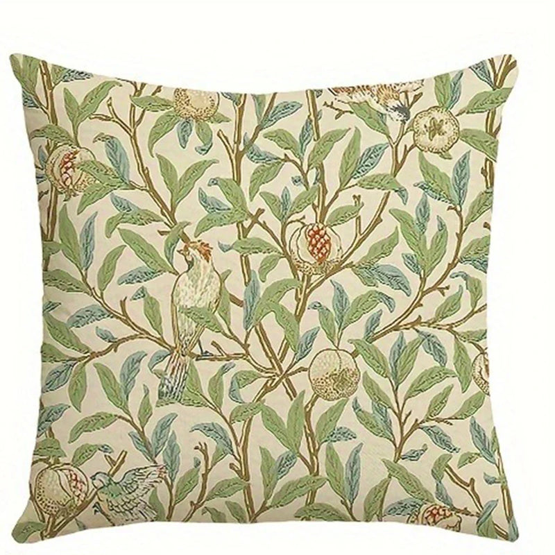 Axyaa Retro Plant Flower Pattern Pillowcase for Home Decor