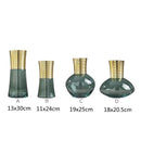 Axyaa Gold Metal Glass Vase - Round Flower Arrangement Home Decor