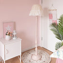 Axyaa Pink Lace Fabric LED Floor Lamp for Bedroom and Living Room