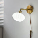 Axyaa White Glass LED Wall Lights Modern Nordic Interior Rotate Up Down Lighting