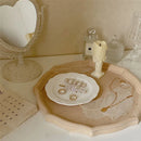 Ceramic Dessert Tray by Axya: Hand-carved White Disc for Jewelry Storage & Photography Props