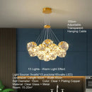 Axyaa Glass Ball LED Chandeliers for Modern Living Rooms, Bedrooms, and Dining Rooms