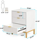Axyaa 3-Drawer Modern Nightstand: 25.8" Tall Bedside Table for Bedroom Storage