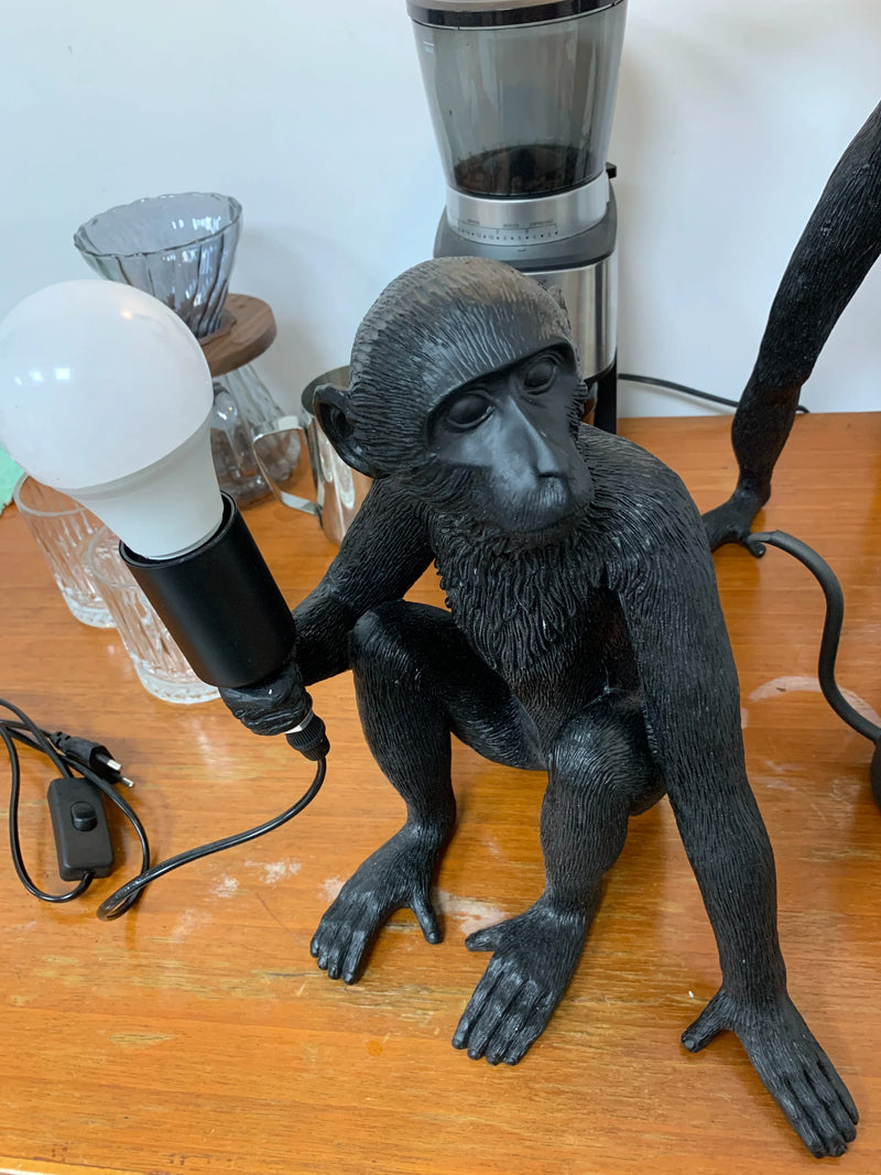 Axyaa Modern Monkey Pendant Light - Resin Animal LED Fixture