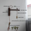 Axyaa Antique Brass Wall Lamp with Amber Glass Shade for Home Decor