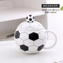 Axyaa Football Ceramic Mug with Lid Spoon | Home Decor Drinkware Gift