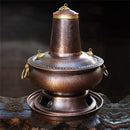 Axya Retro Copper Charcoal Hot Pot - Premium Thickened Commercial Fired Boiler