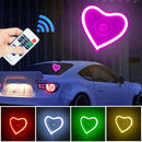 Axyaa Car Window Neon Lights Remote Control Flashing Heart Decorations Neon Party