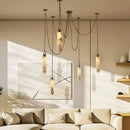 Industrial Marble Iron Chain LED Chandelier by Axyaa for Dining & Bedroom