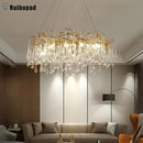 Axyaa Golden Branch LED Chandelier Pendant Lights for Modern Living Room